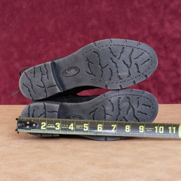 Sofft Women Sharnell Low Distress Black Suede Back Lace-up Mid Calf boots sz 6 - Picture 5 of 8